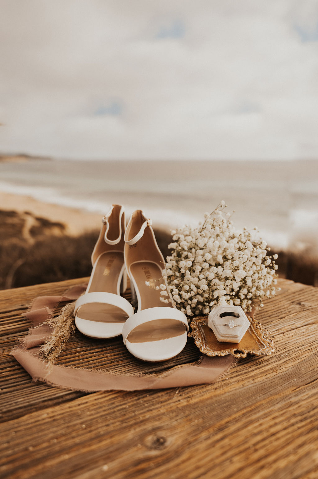 wedding flat lay at this souther california elopement