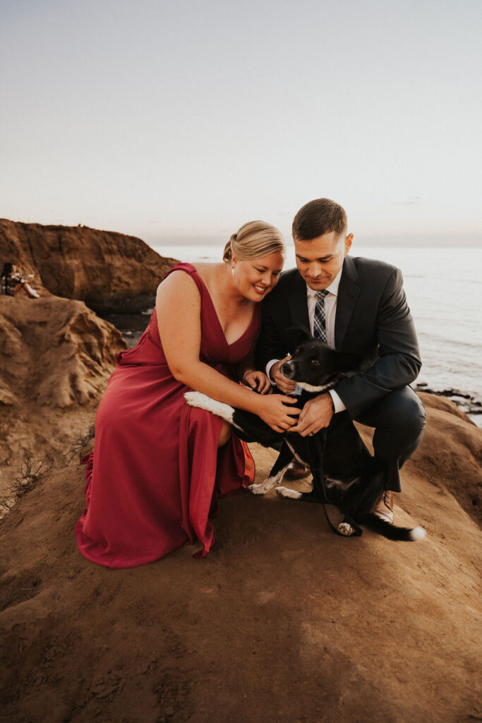 beach elopement with dogs